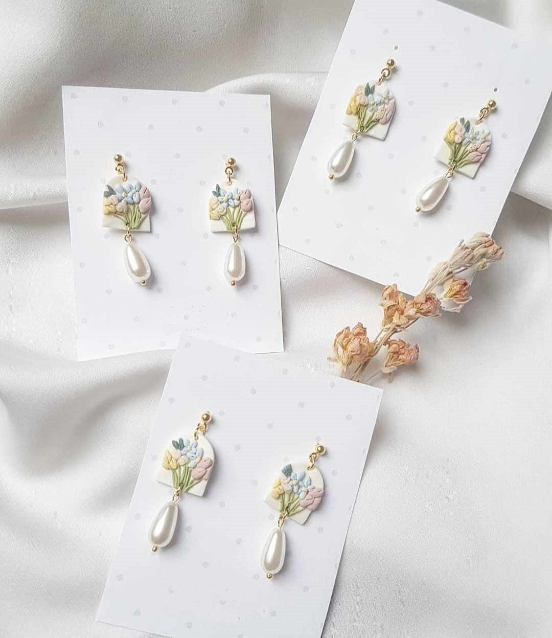 Pastel Flower Bouquet Earrings