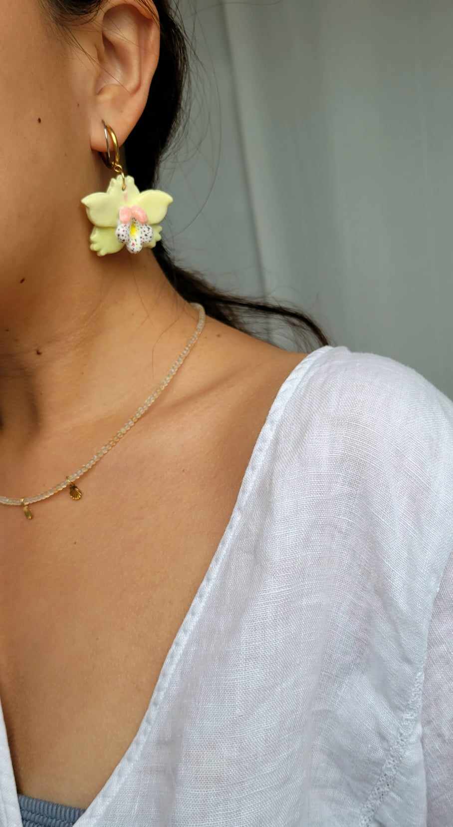 Orchid Hoop Earrings