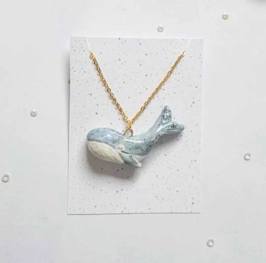 Blue Whale Charm Necklace