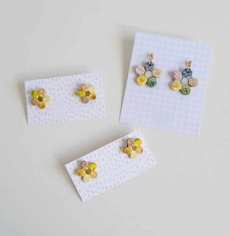 Yellow Flower Studs