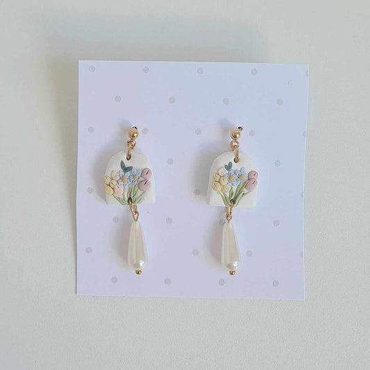 Pastel Flower Bouquet Earrings