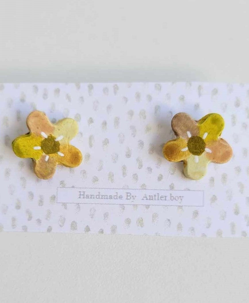 Yellow Flower Studs