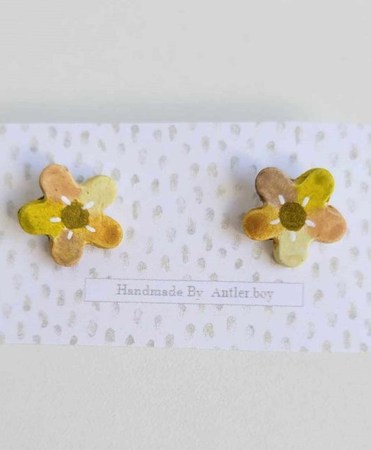 Yellow Flower Studs