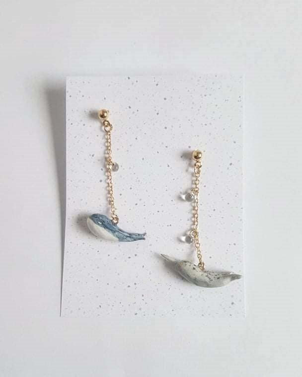 Blue Whale & Narwhal Earrings