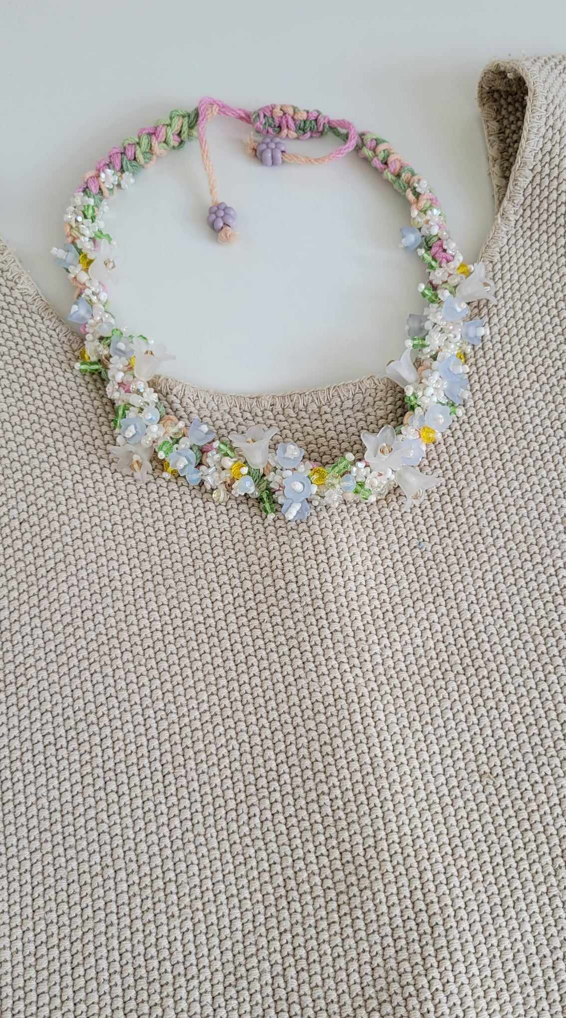 Beaded Flowers Necklace