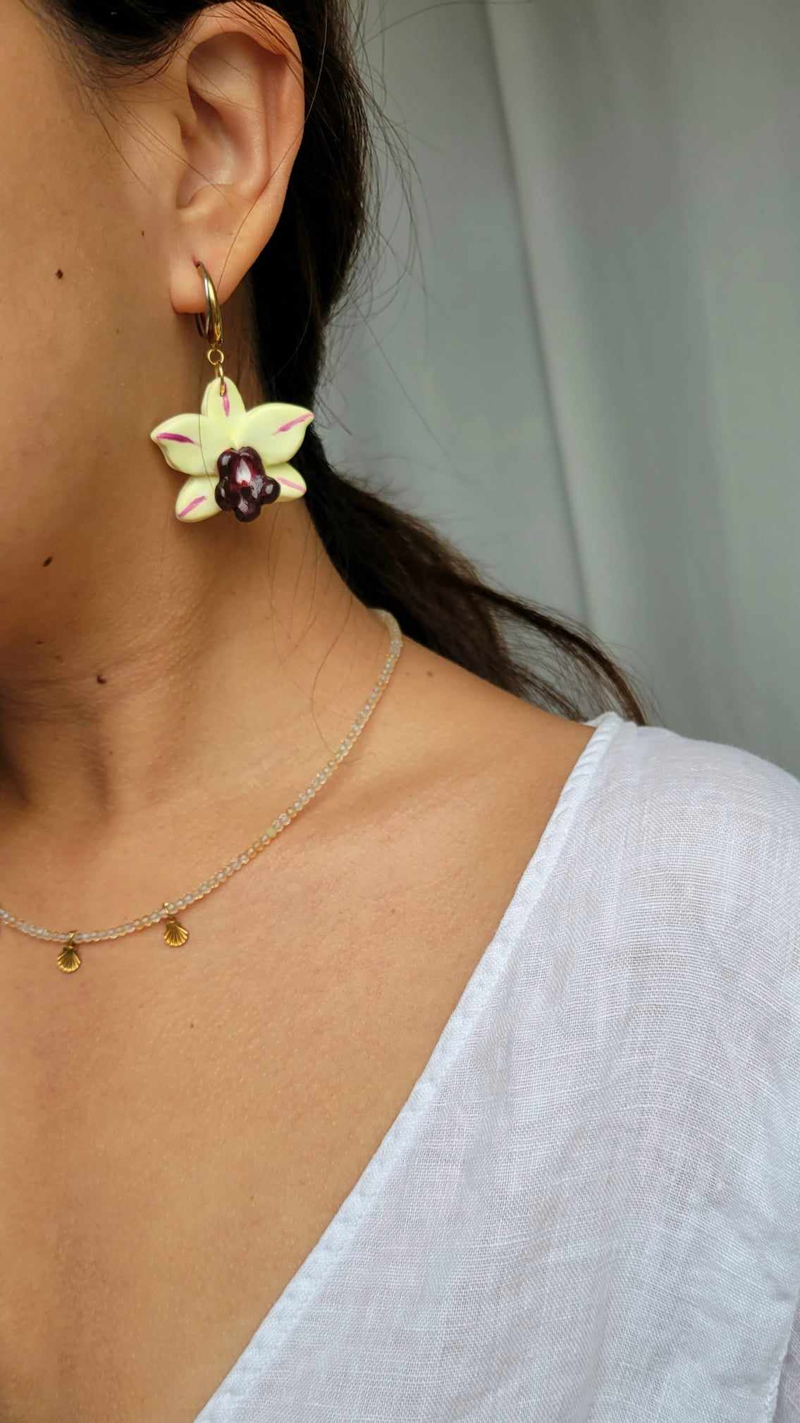 Orchid Hoop Earrings