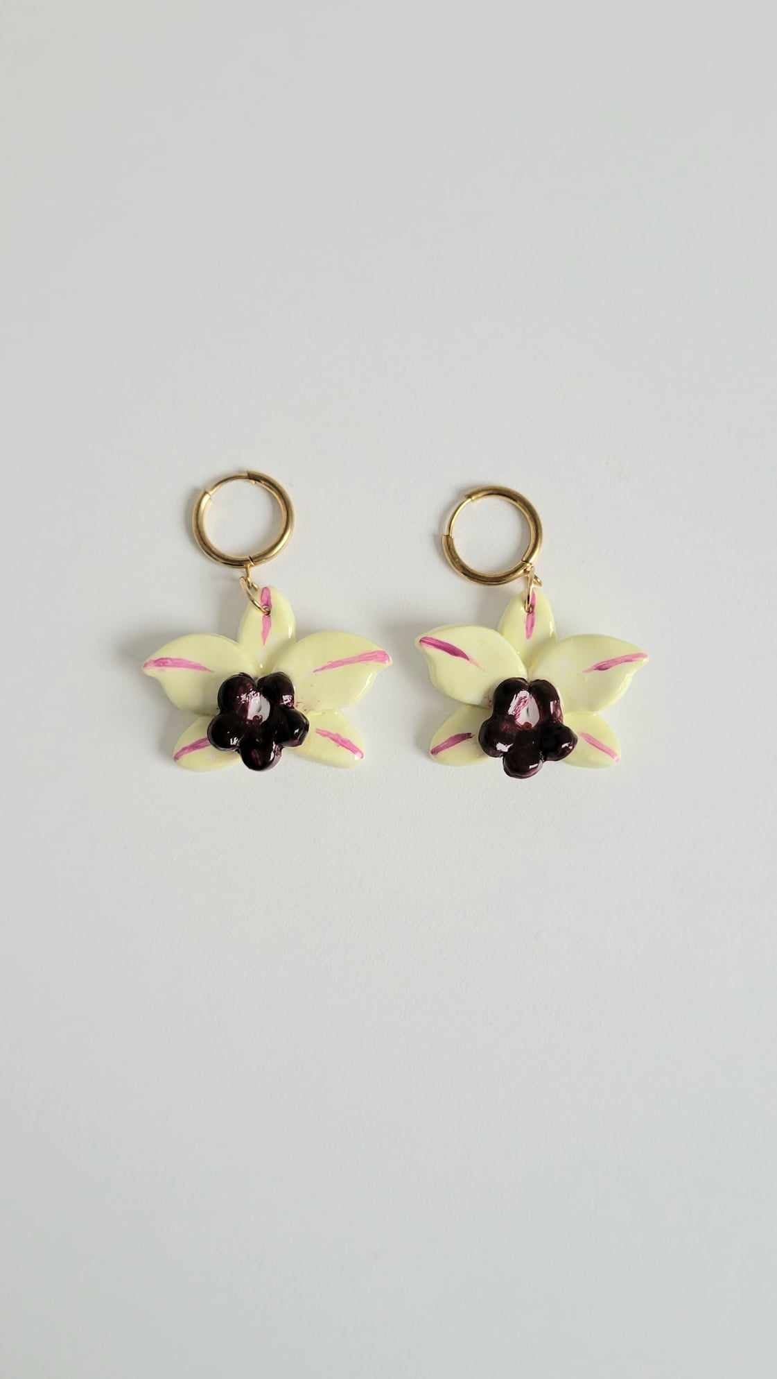 Orchid Hoop Earrings