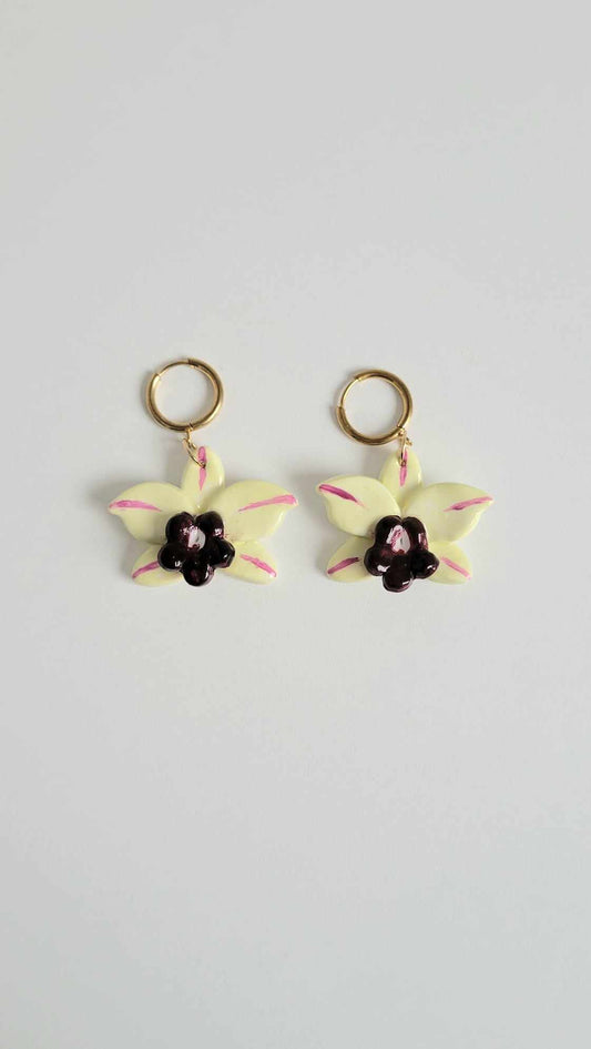 Orchid Hoop Earrings