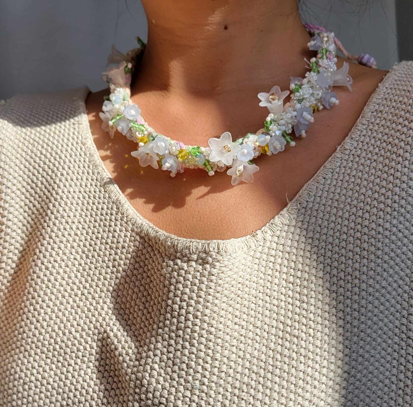 Beaded Flowers Necklace