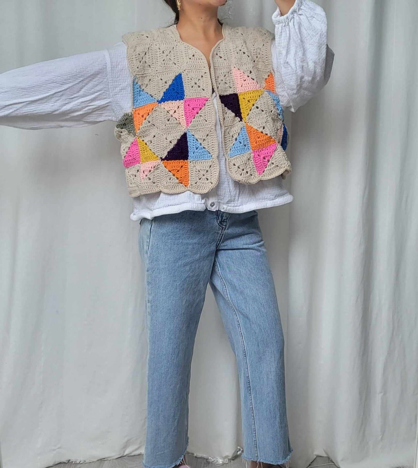 Colorblock Quilted Pattern Gilet