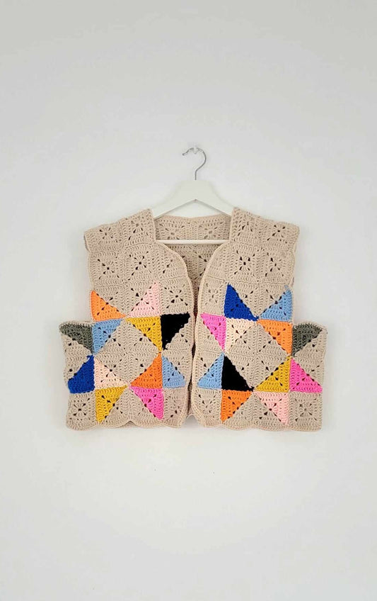 Colorblock Quilted Pattern Gilet