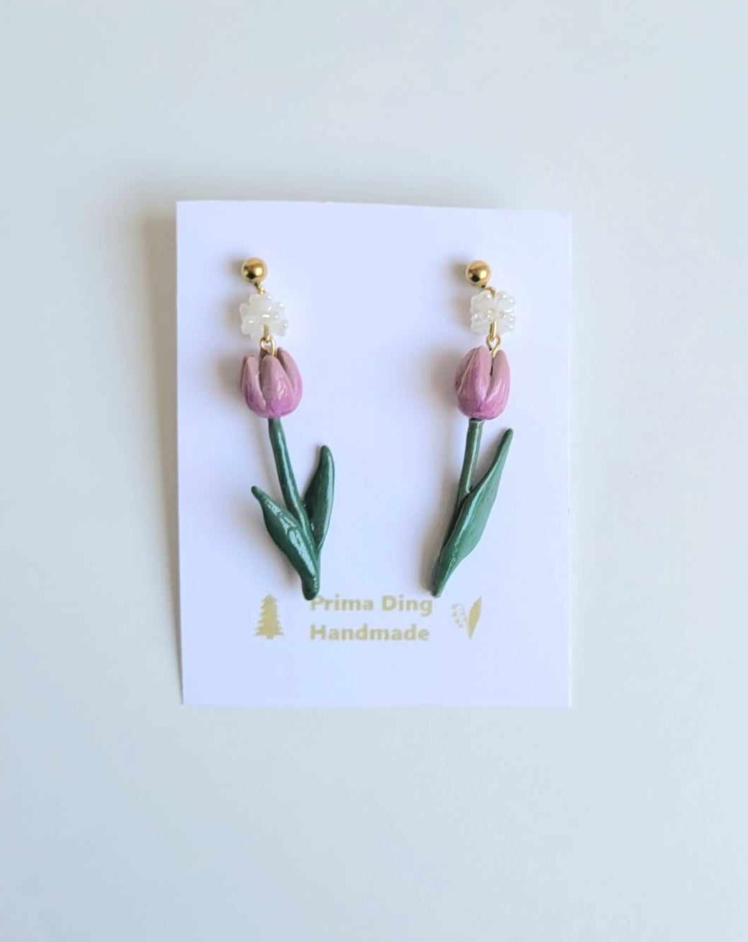 Handpainted Tulips Earrings