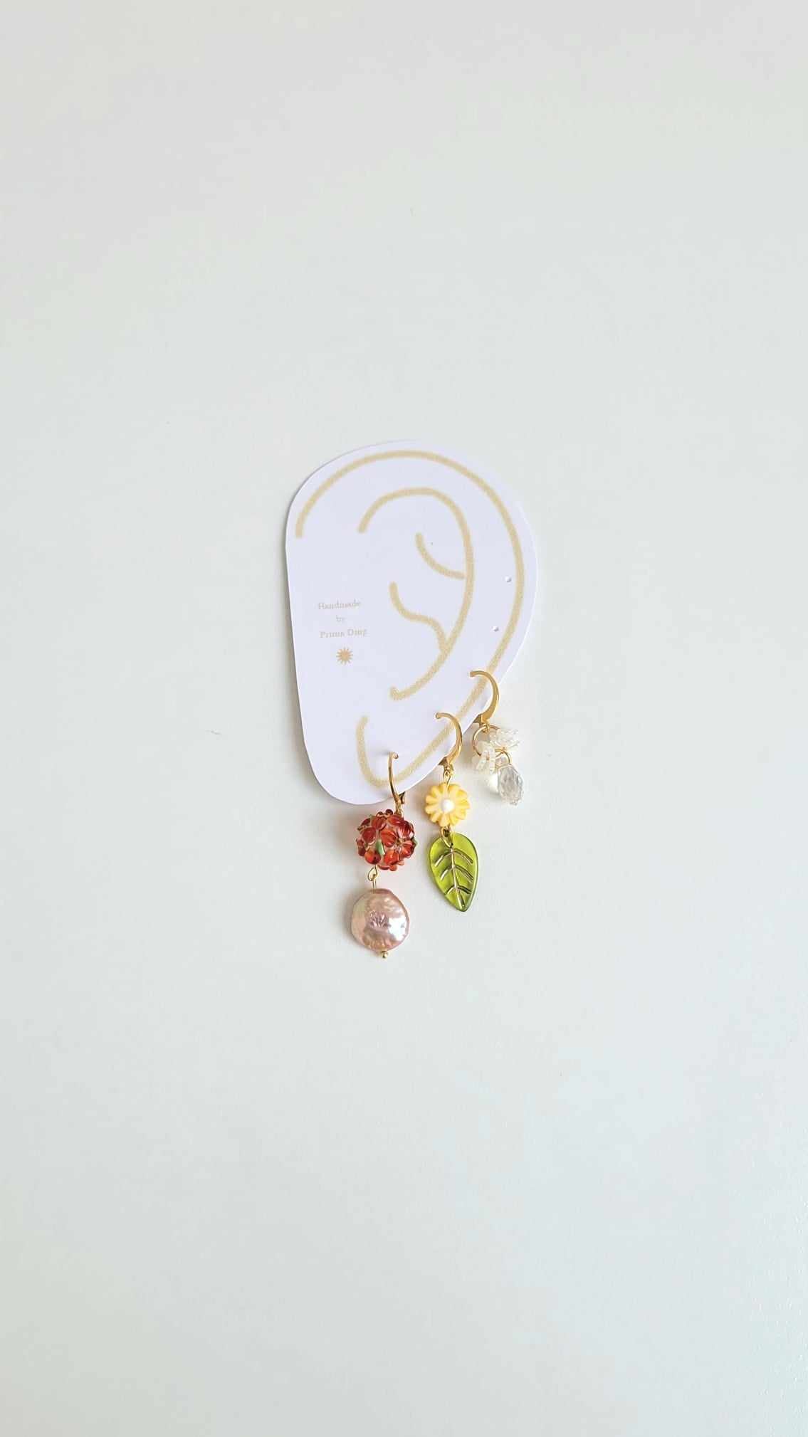 Floral x Pearl Set Hoop Earrings