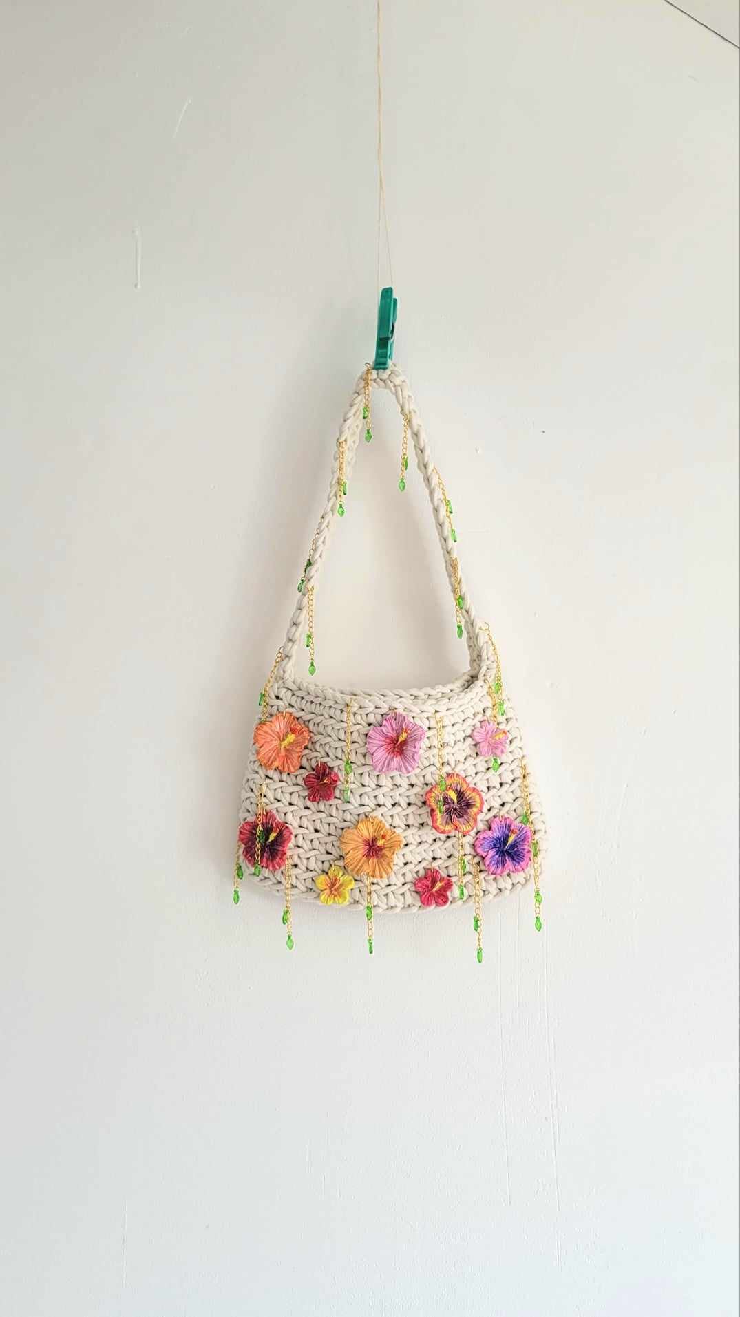 Charms Handpainted Hibiscus Bag