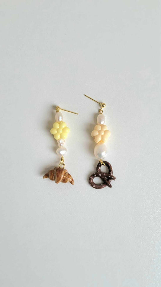 Pearl & Bread Earrings