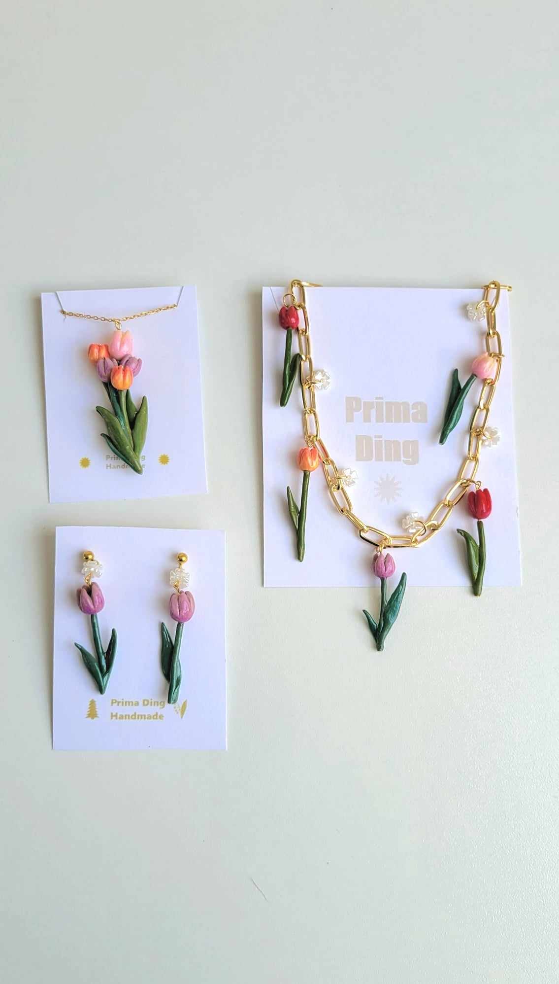 Handpainted Tulips Earrings