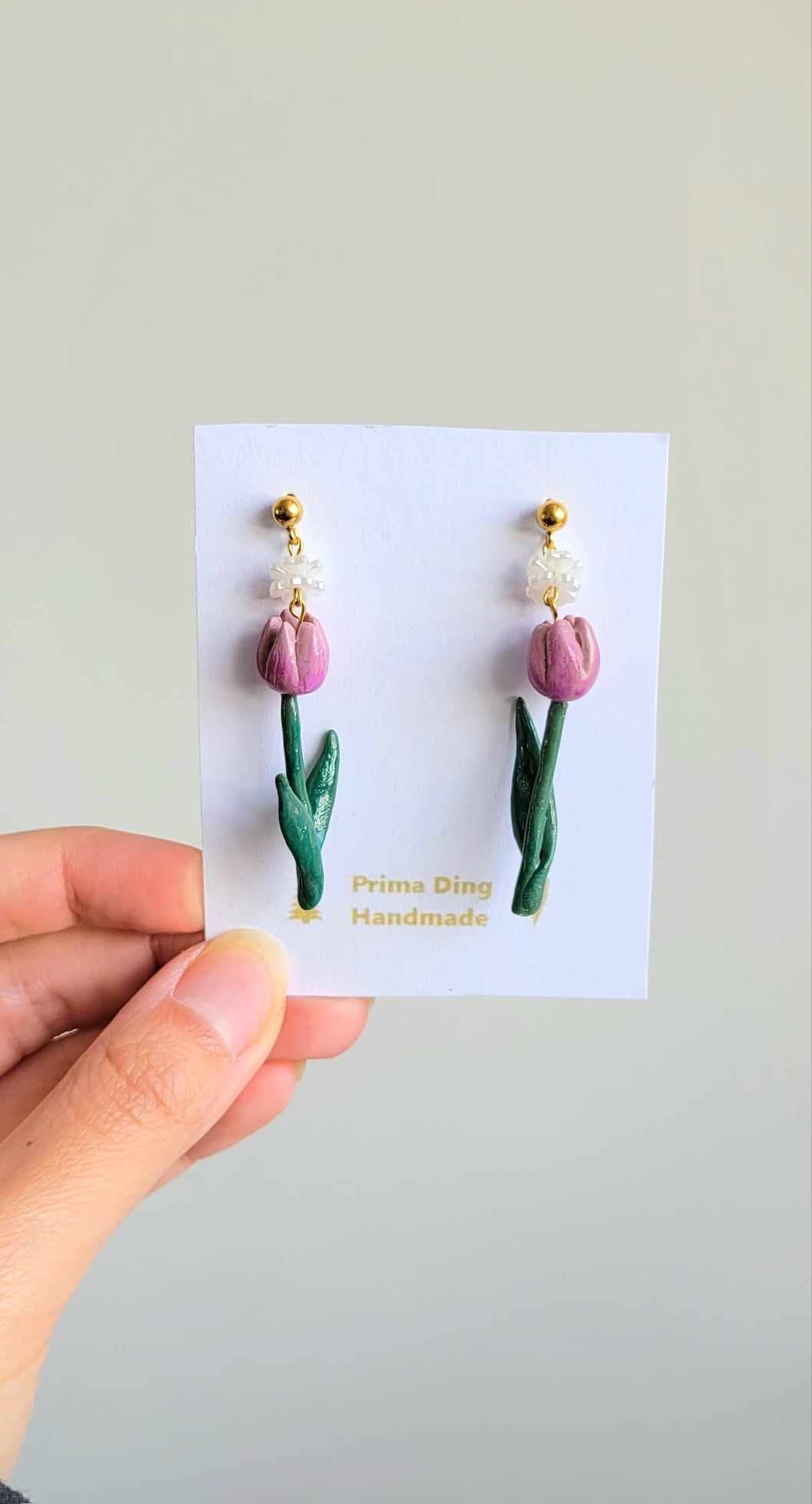 Handpainted Tulips Earrings