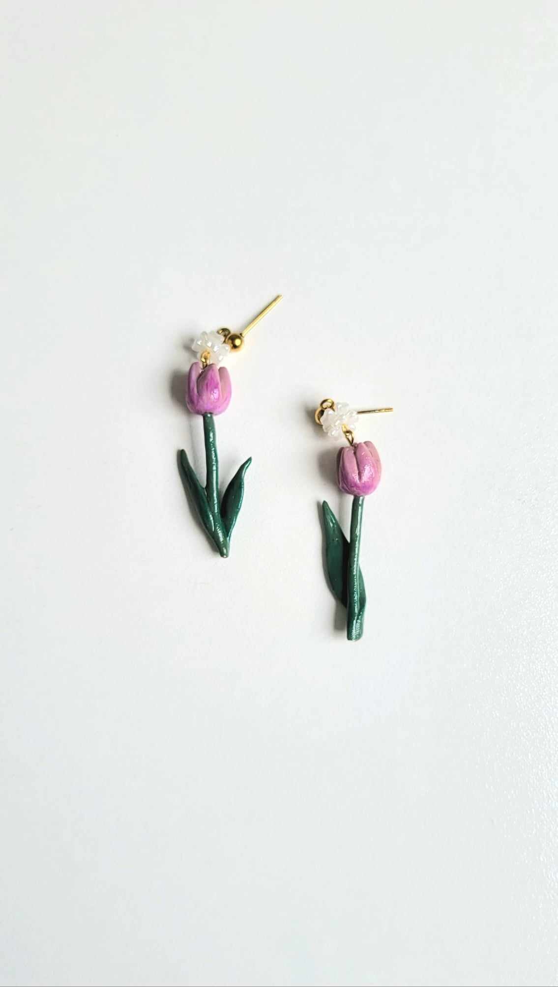 Handpainted Tulips Earrings