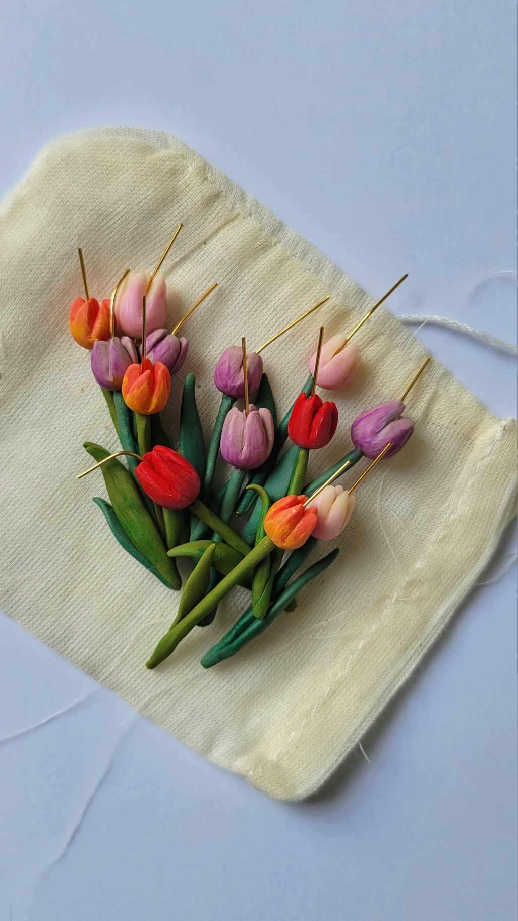 Handpainted Tulips Earrings