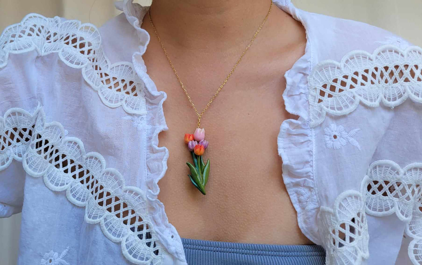 Bouquet Tulips Necklace